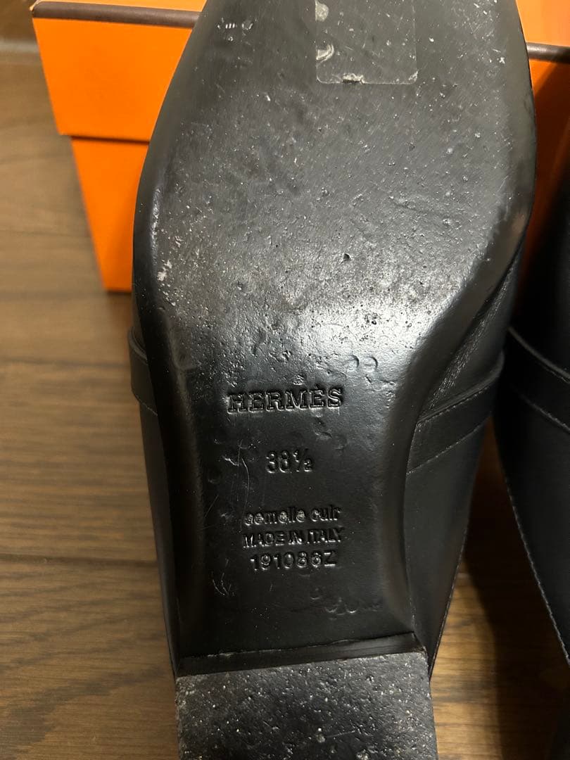 HERMES オズ　ブラック ミュール　シルバー金具　ケリー金具