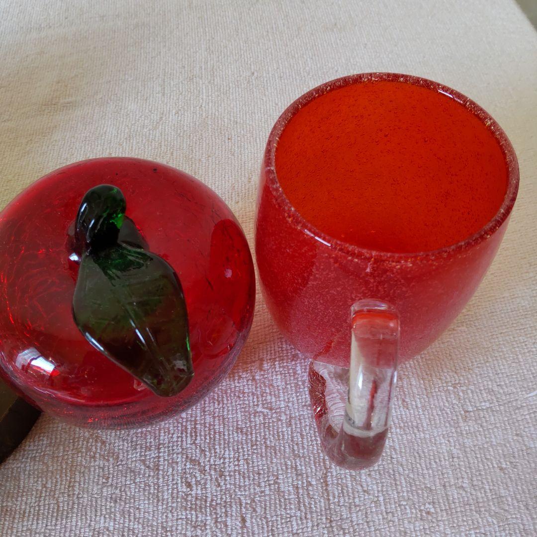 りんご4点セット　林檎のステンドグラスランプとAppleガラス小物