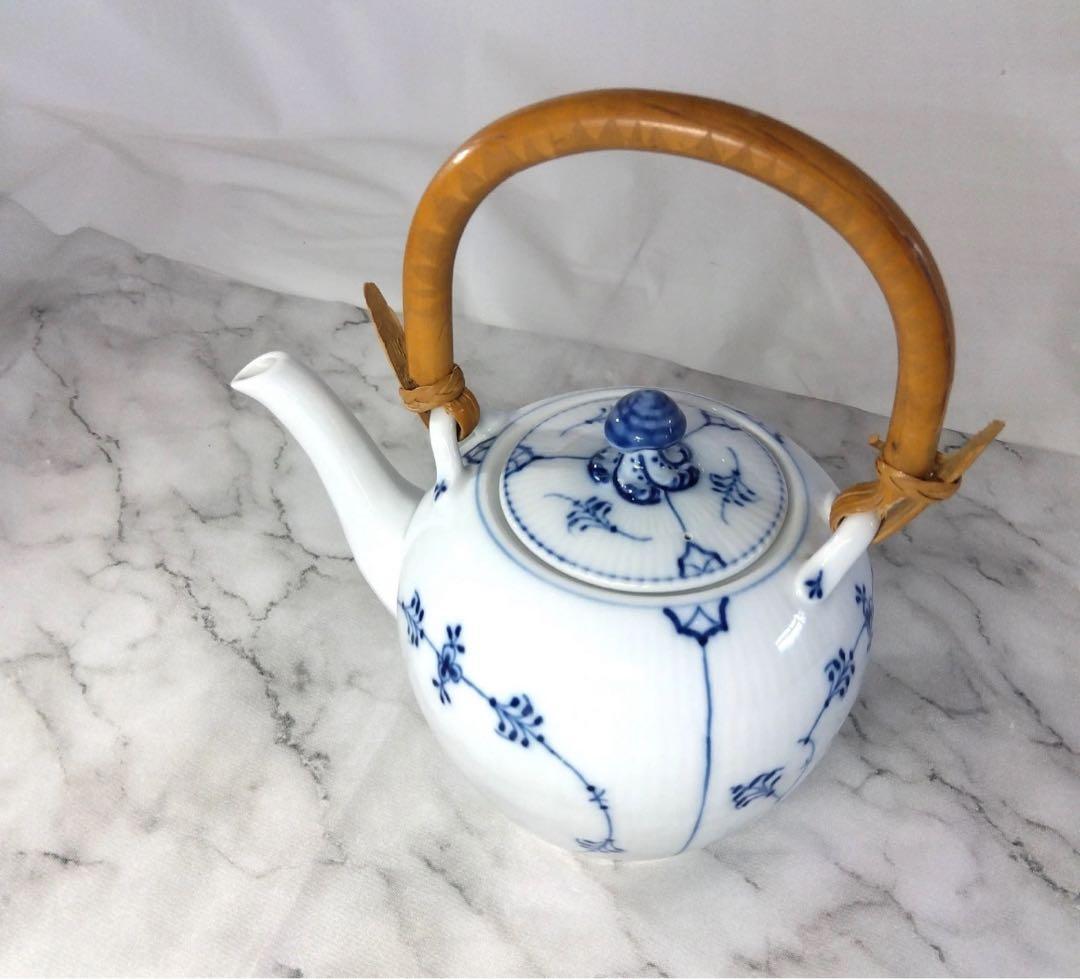 ロイヤルコペンハーゲン ブルーフルーテッドハーフレース 急須