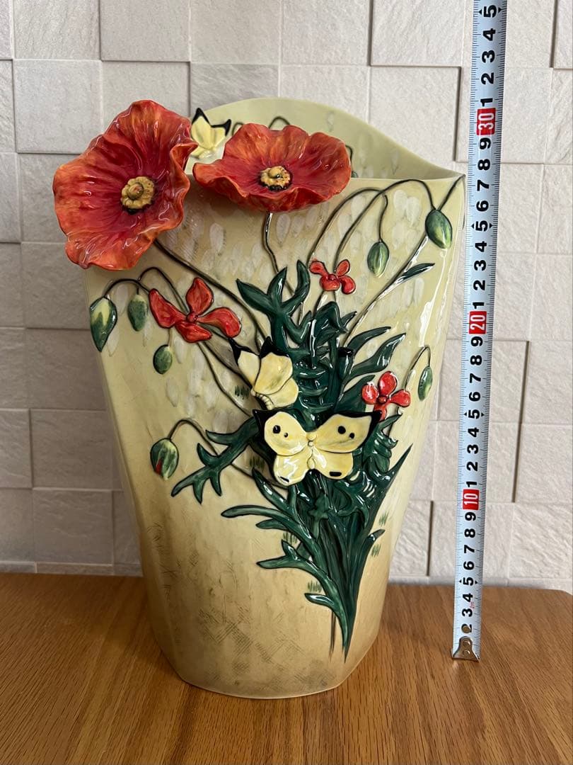 フランツコレクション ゴッホミュージアムコラボ　ポピーと蝶 花瓶 フラワーベース