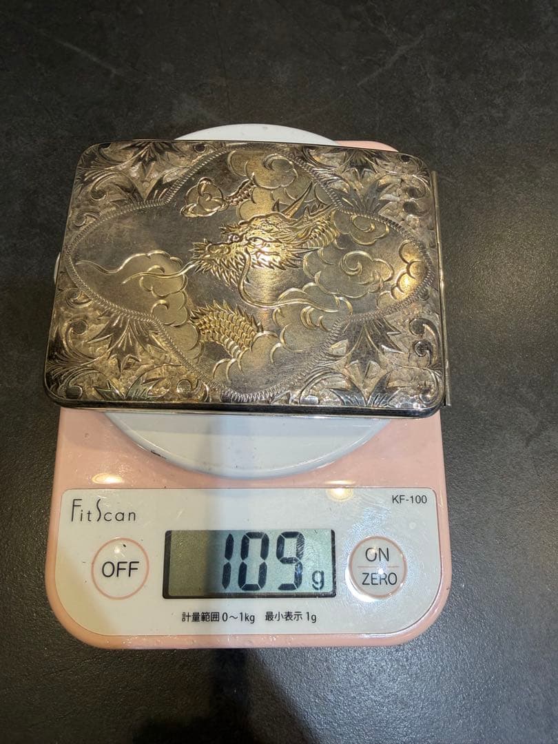 Silver 950 龍図 タバコケース／煙草入れ　109g