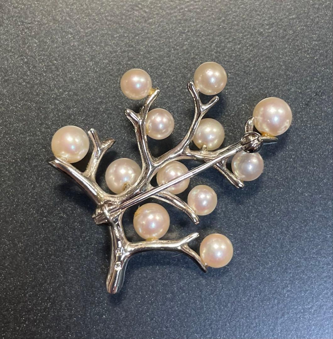 MIKIMOTO ミキモト 幸福の木 シルバーブローチ