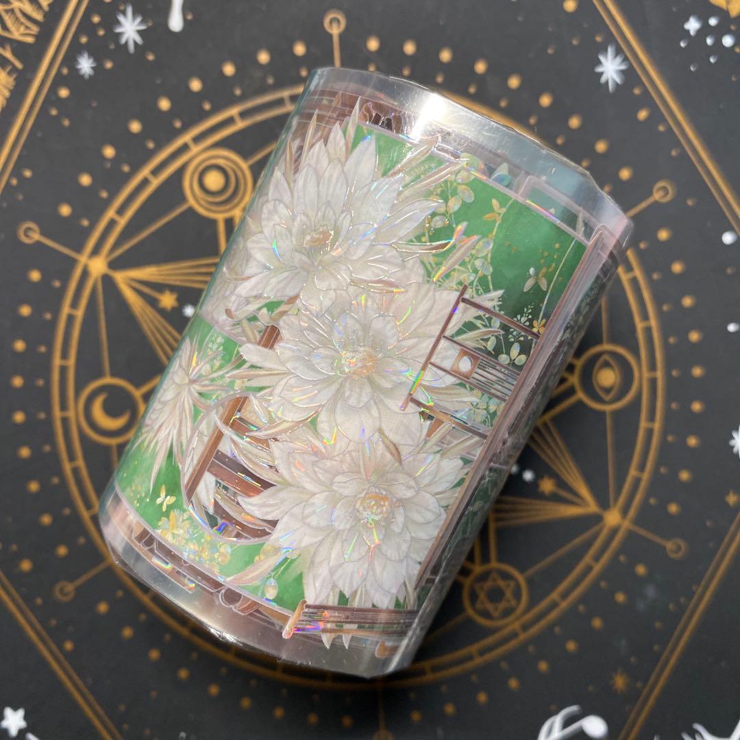 【Z】海外　10m巻　貝殻光/虹光マスキングテープ　お花系/装飾系/古風系