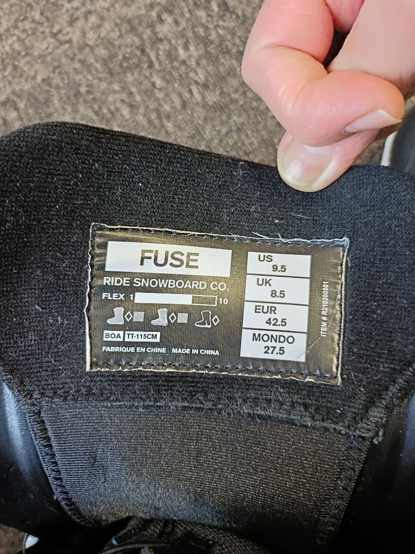 スノボブーツ RIDE FUSE 27.5cm 21-22モデル