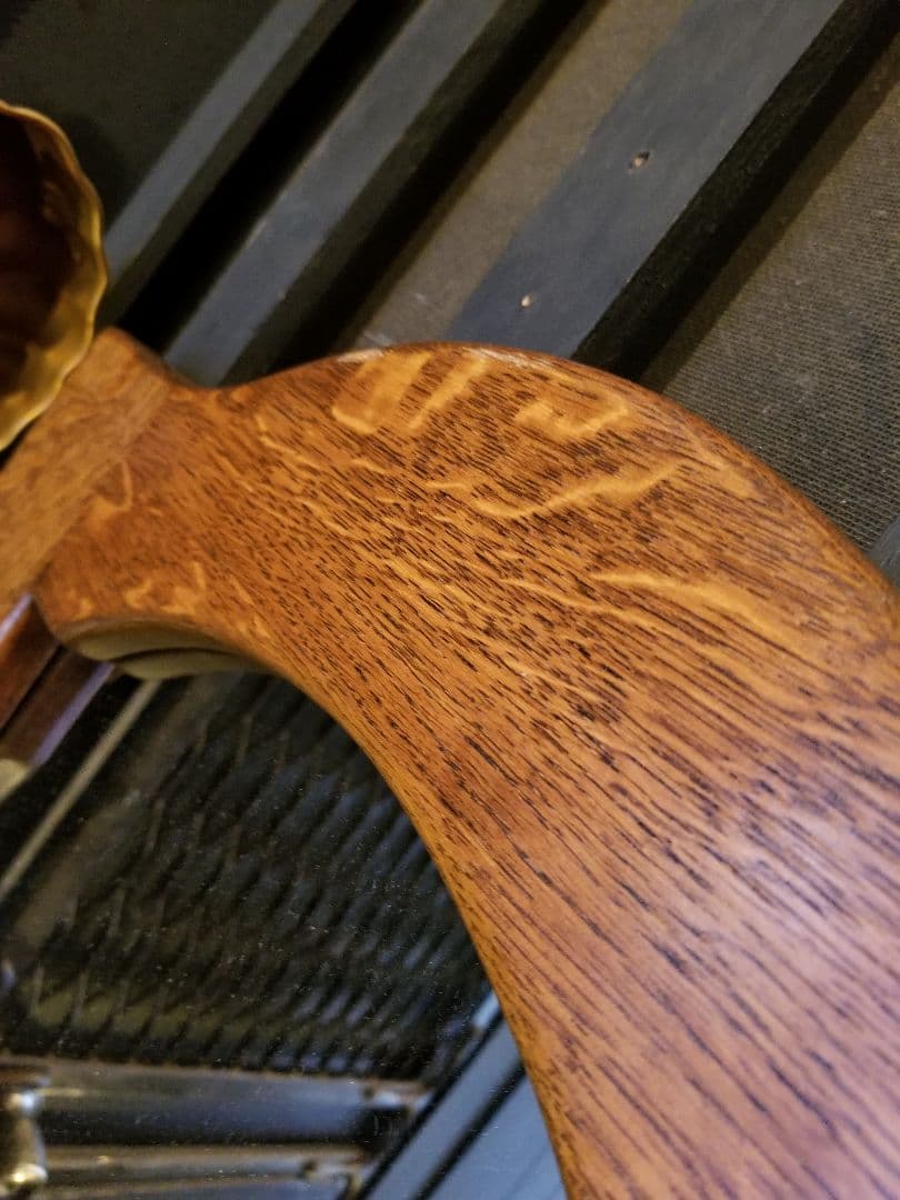 イギリス製　ヴィンテージ　オーク　オーバル　ウォール　ラック　ミラー