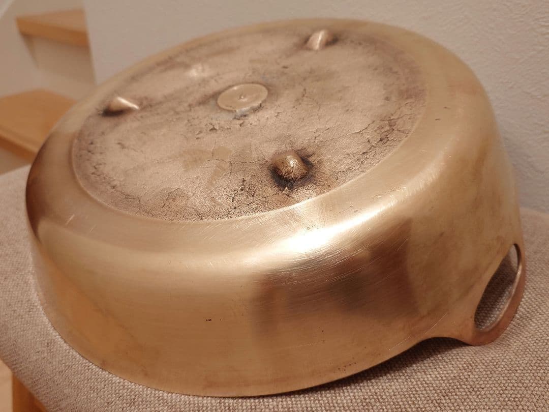 希少 有次 平井鋳造所 32cm 砲金 極厚 天ぷら鍋 ②