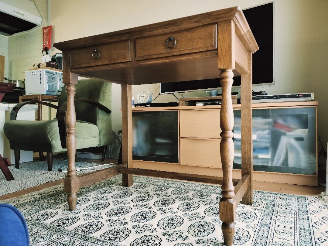 葉山家具　コンソールデスク　ブラウン