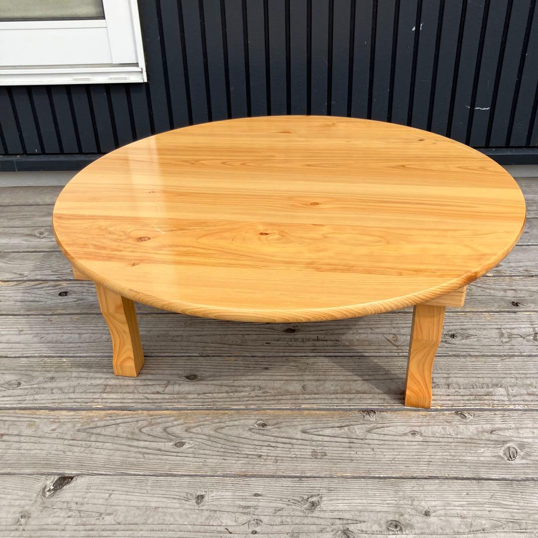 昭和レトロ らくだ屋 円形 円型 木製ちゃぶ台 折り畳みテーブル 円卓 座卓