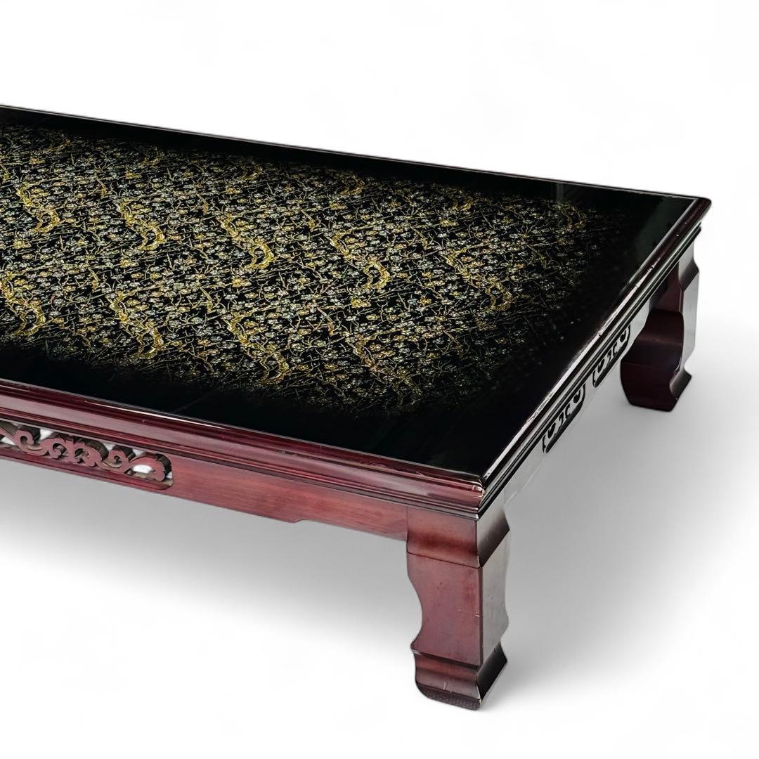 ローテーブル センターテーブル 枝梅絵飾り 金糸銀糸 座卓 昭和レトロ テーブル