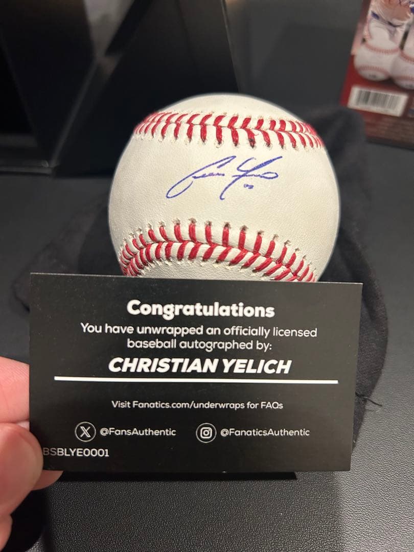 MLBイエリッチ選手の直筆サインボール(ファナティクス)