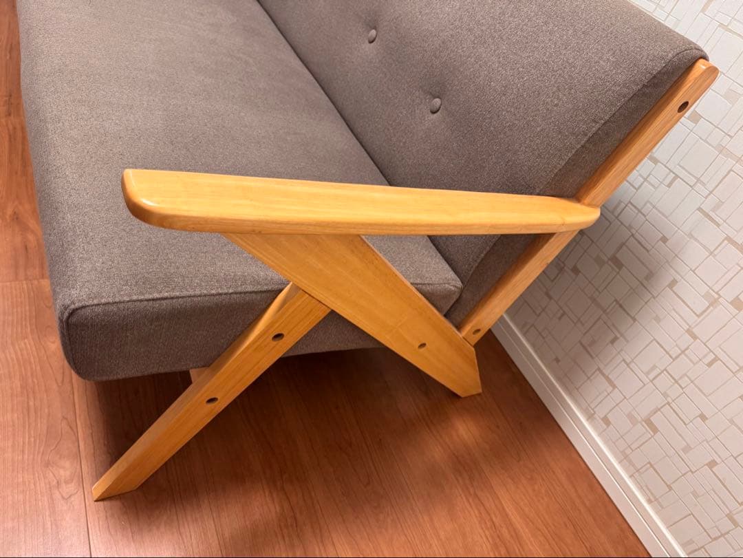 クッション2人掛けソファ/ダークブラウン