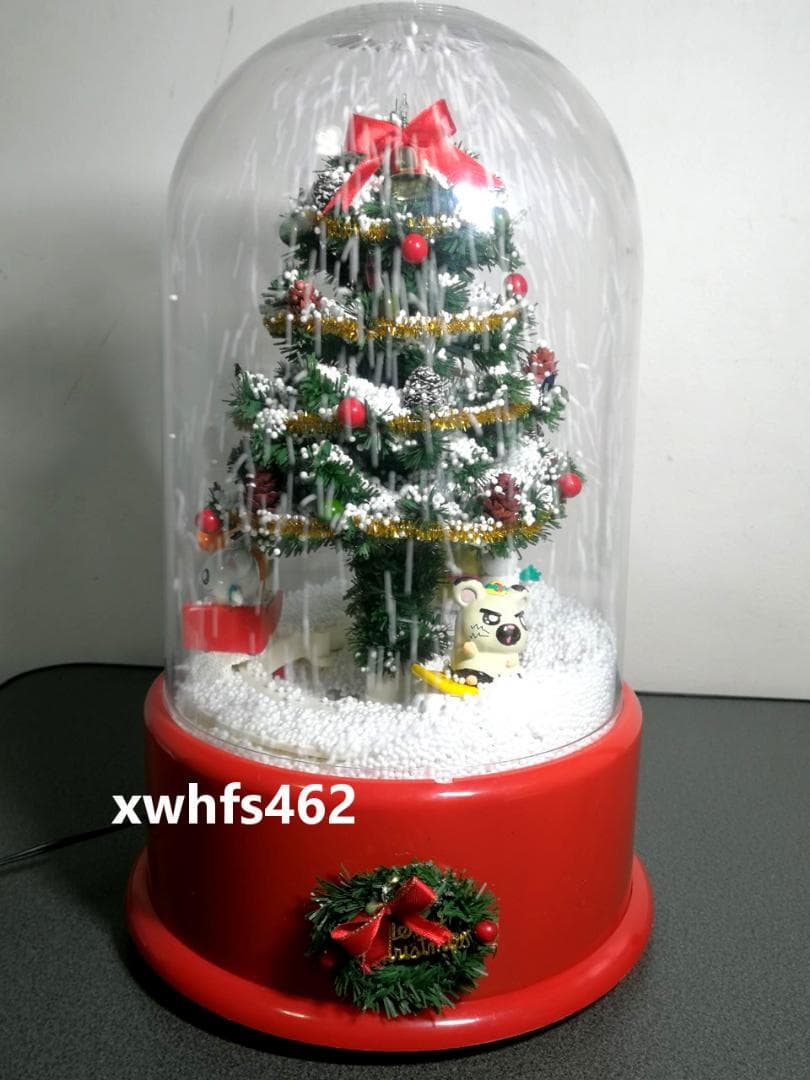 とっとこハム太郎 雪ふるツリー ハムたちが回転 クリスマスツリー スノードーム