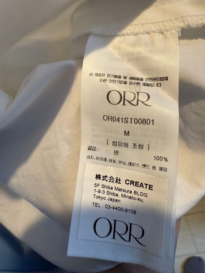 ま*る様 【人気品】ORR オル　ラグランコットンショートシャツ　ホワイト　Mサ