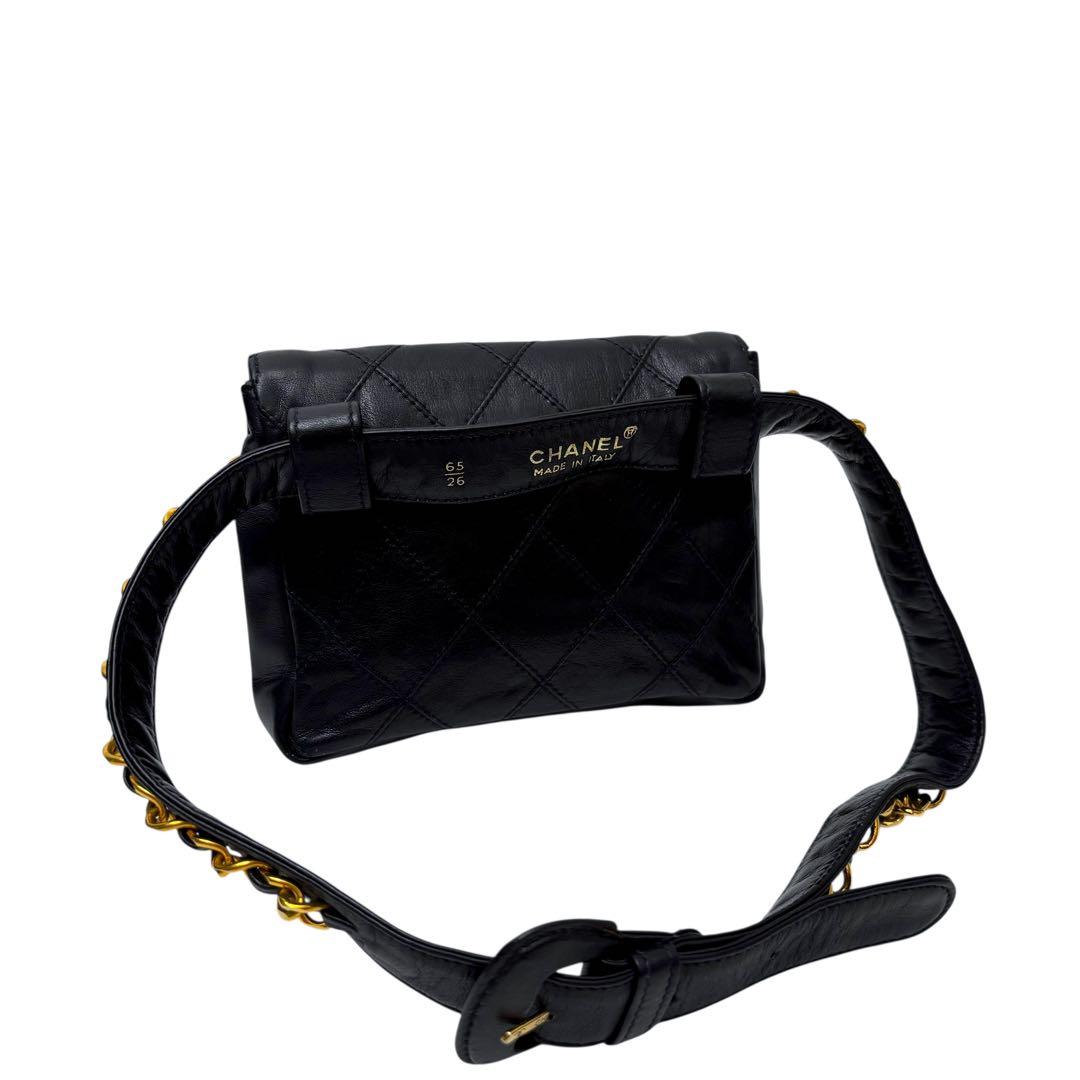 シャネル マトラッセ ラムスキン ウエスト ボディ ショルダー バッグ