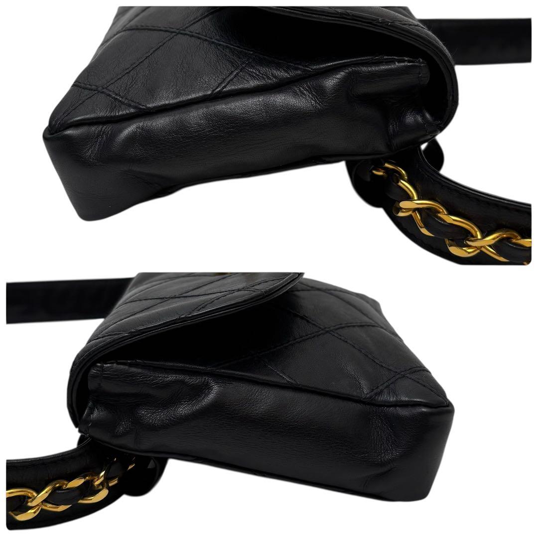 シャネル マトラッセ ラムスキン ウエスト ボディ ショルダー バッグ