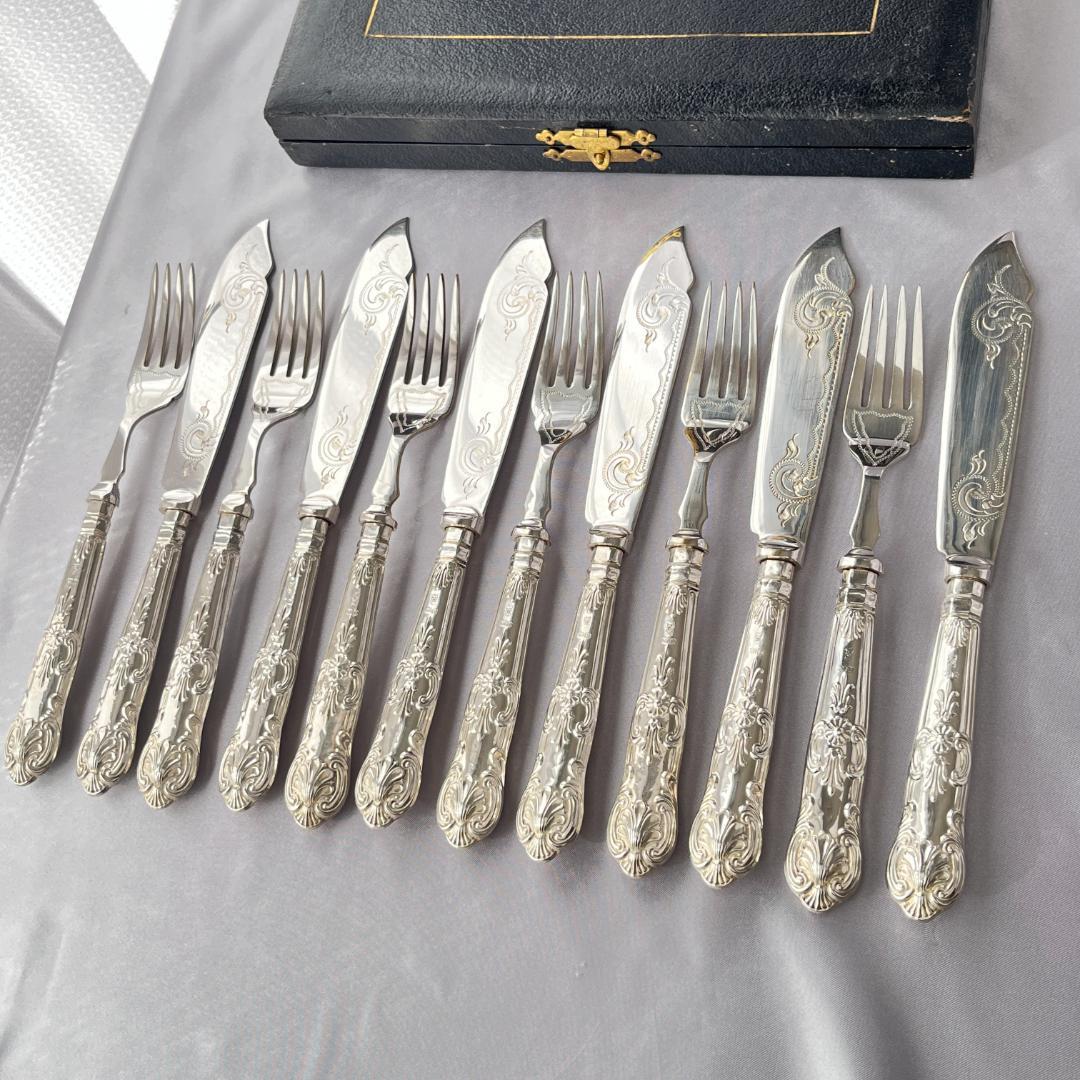 【Robert Pringle】 【純銀ハンドル】キングスパターン 12本