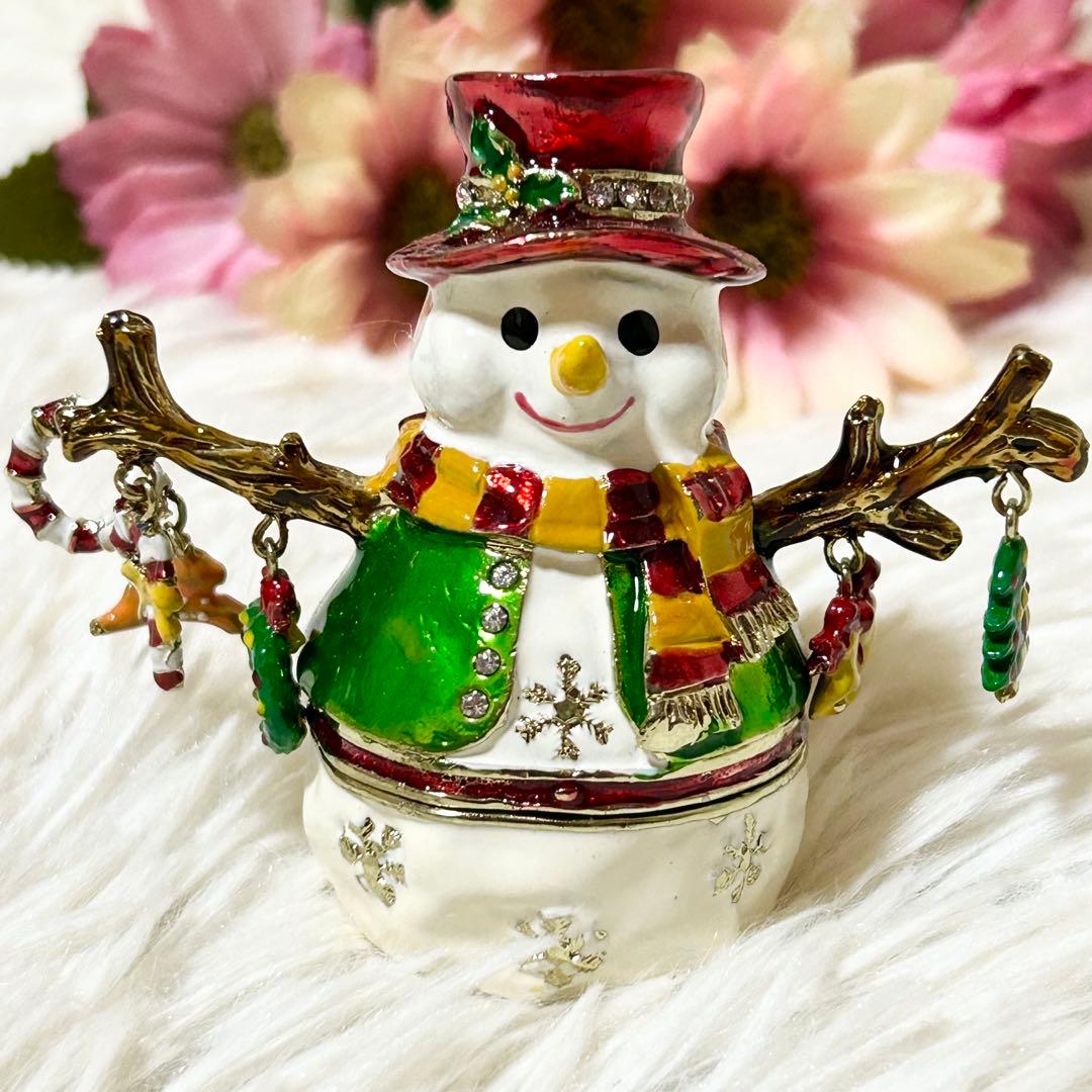 【美品】シリウス ピューター ジュエリーケース 真鍮 サンタ スノーマン お家