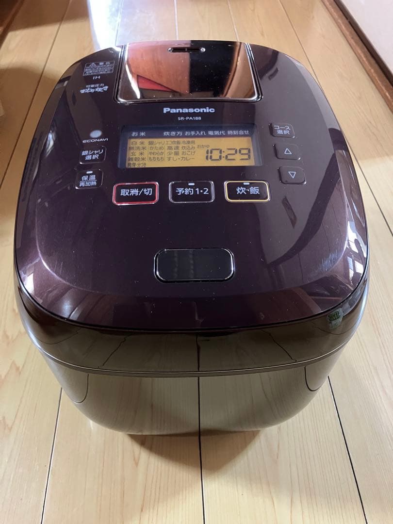 極美品　Panasonic 可変圧力IHジャー炊飯器 SR-PA188-T