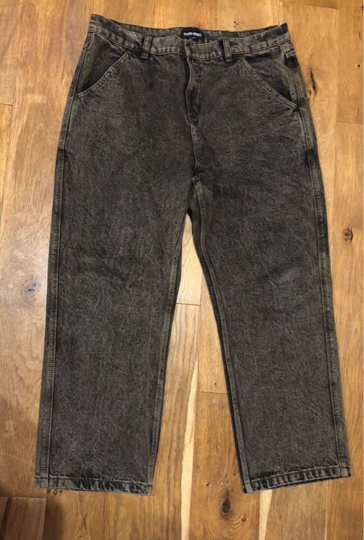 PASSPORTブラウンデニム ワイド 36 美品 スケーター