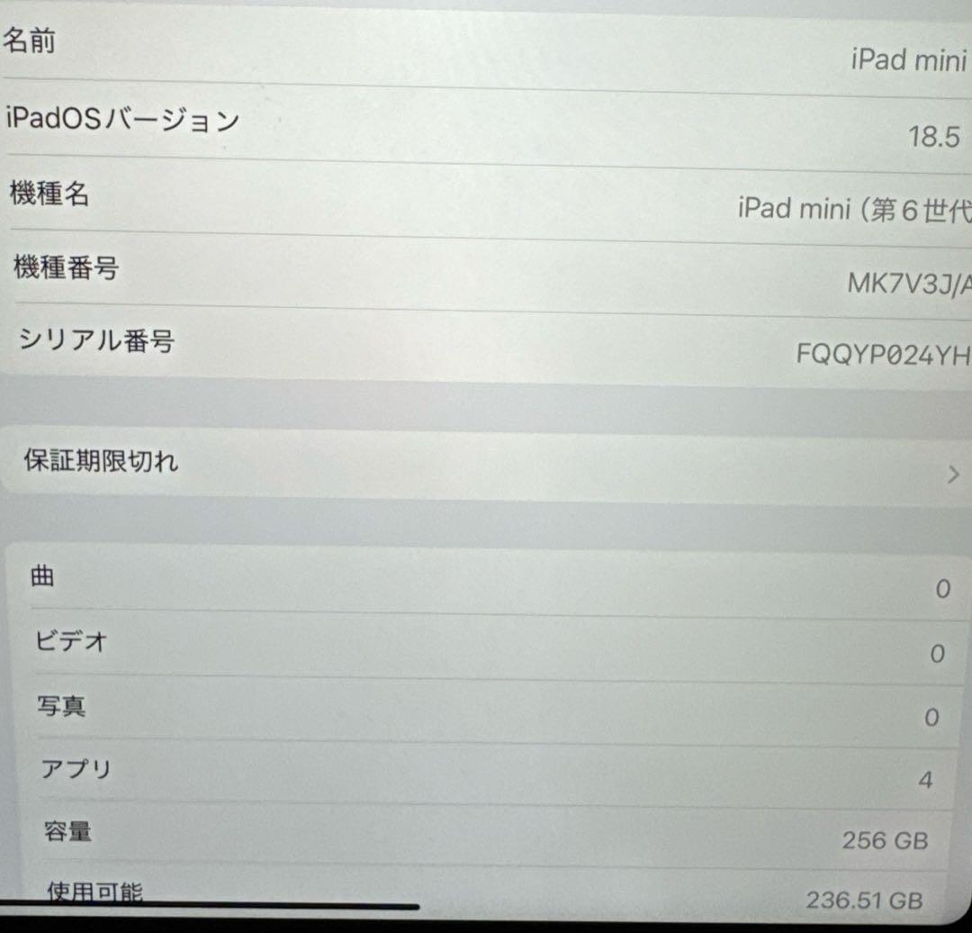 Apple iPad mini (第6世代) 256GB Wi-Fi