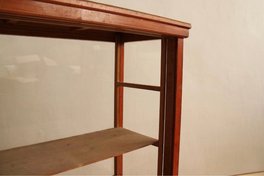 ガラス棚　デイズプレイ棚　店舗什器　棚　木製アンティーク　高さ約90㎝