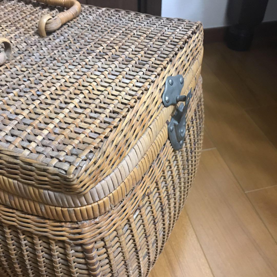 大正かご ピクニックバスケット 煎茶籠 カゴ レトロ 古道具 アンティーク