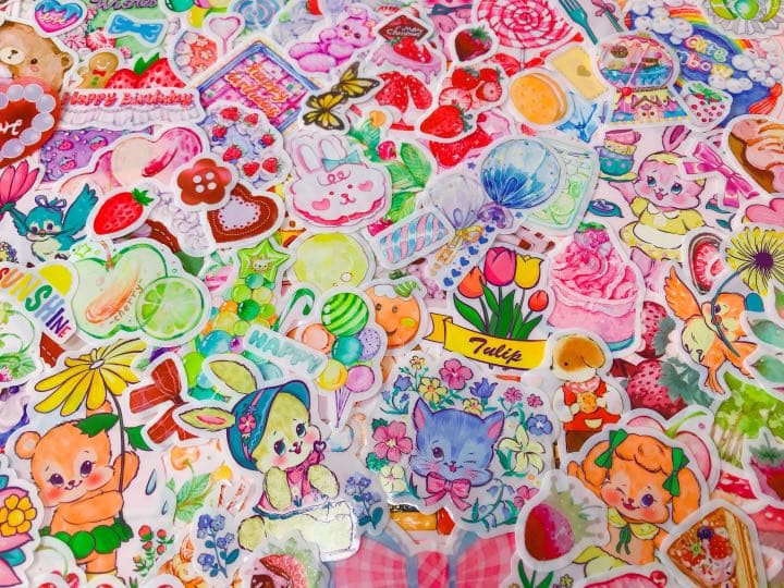 チェリー❤️フレークシール( ⸝⸝•ᴗ•⸝⸝ )カラフルなレトロアニマル♡♡