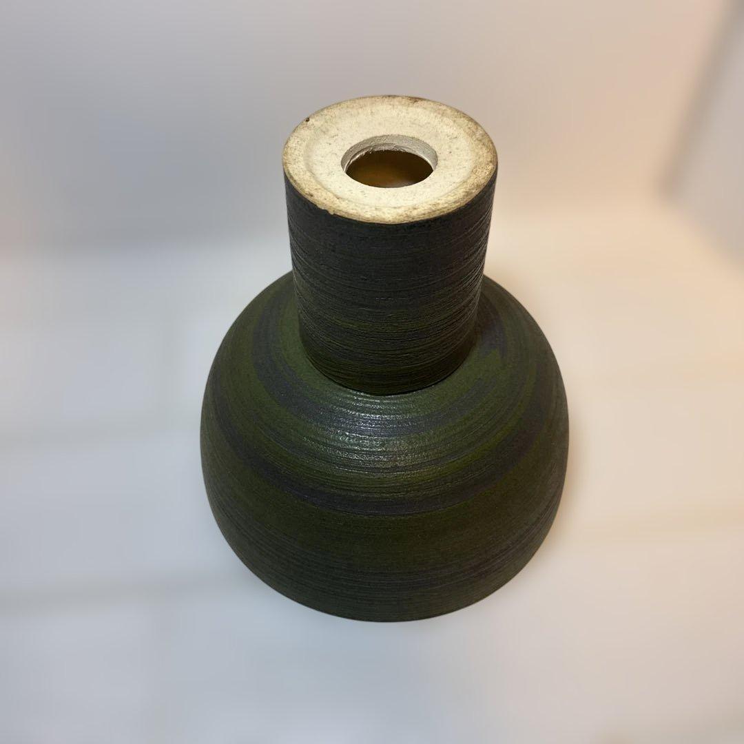 陶芸　茶道具　花瓶　優雅お茶器 陶器製 丸型花器 大きめ