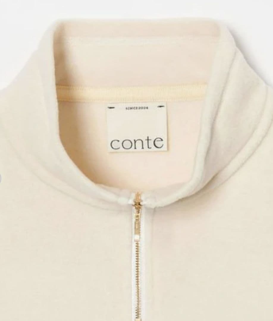 conte フリースジッププルオーバー☆ホワイト今季
