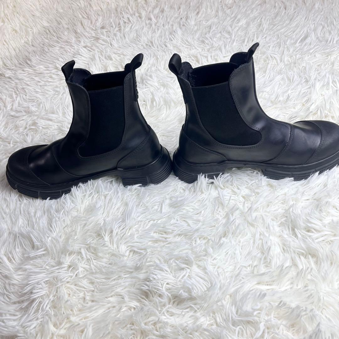 GANNI ガニー リサイクルラバー サイドゴアブーツ ブラック 24cm