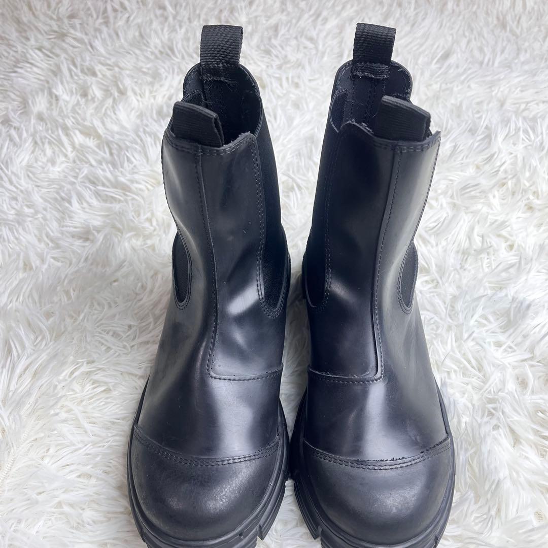 GANNI ガニー リサイクルラバー サイドゴアブーツ ブラック 24cm