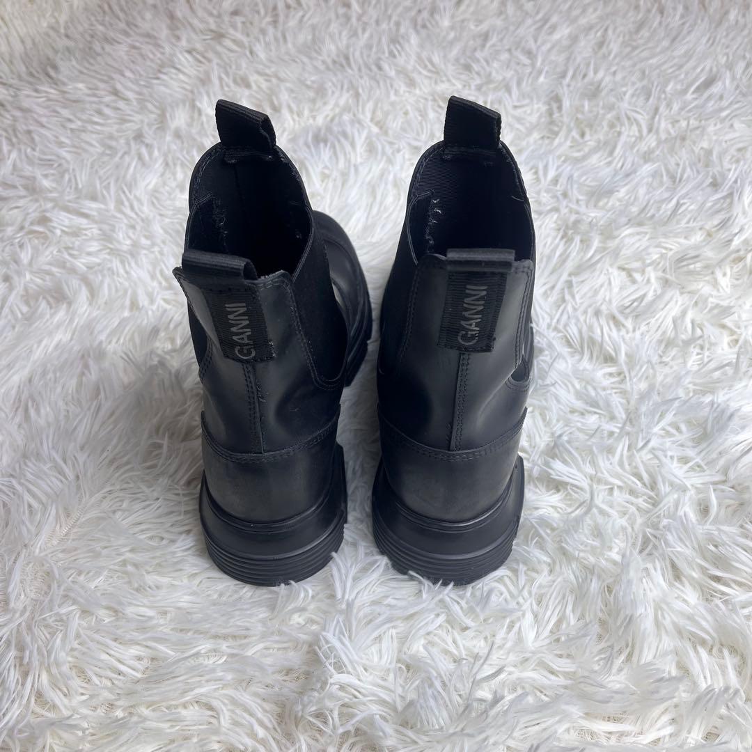 GANNI ガニー リサイクルラバー サイドゴアブーツ ブラック 24cm