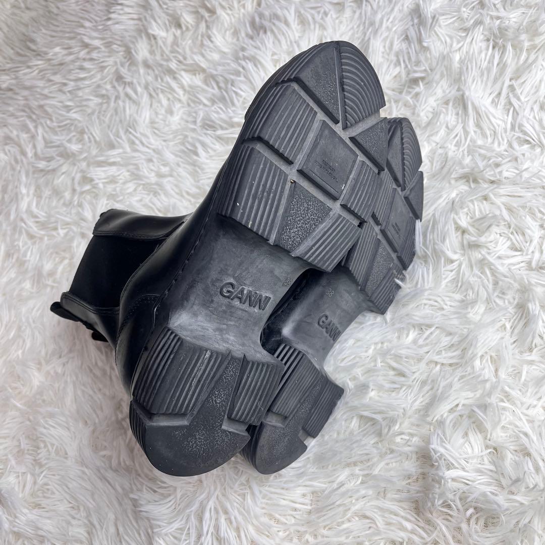 GANNI ガニー リサイクルラバー サイドゴアブーツ ブラック 24cm