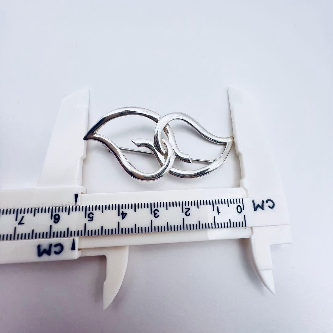 美品　ティファニー　シルバー　ブローチ　ダブル　リーフ