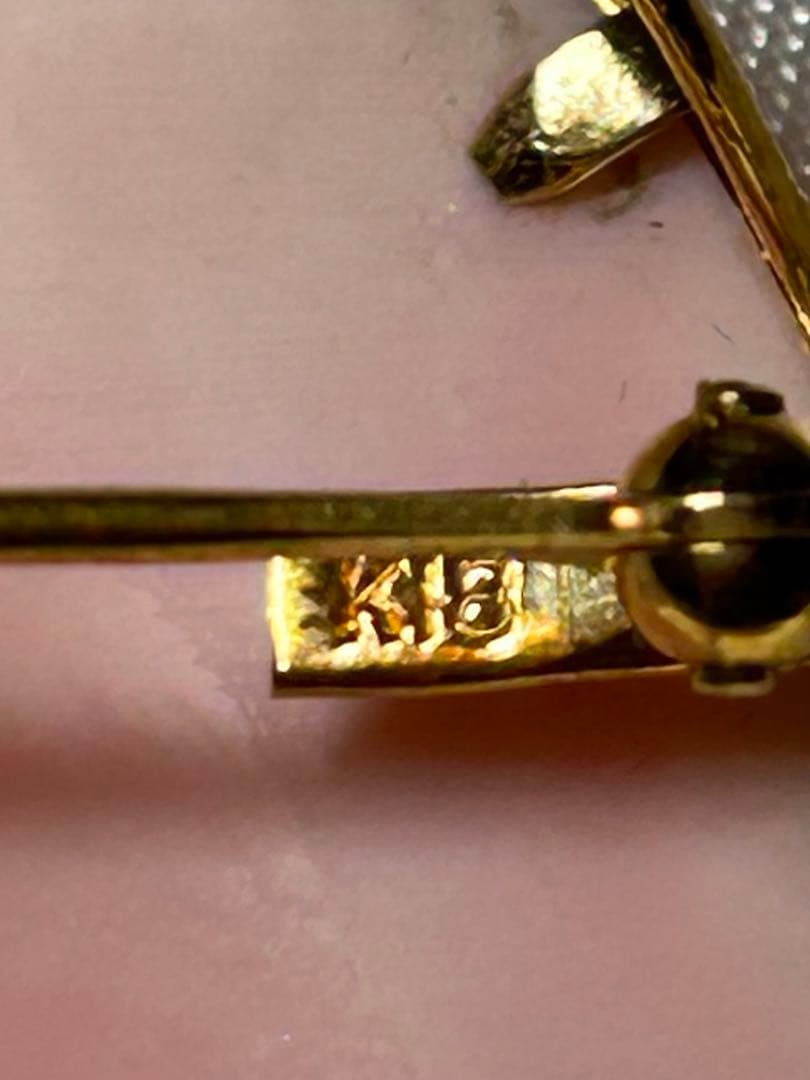 K18 コンクカメオ ブローチ ペンダントトップ 7.7g