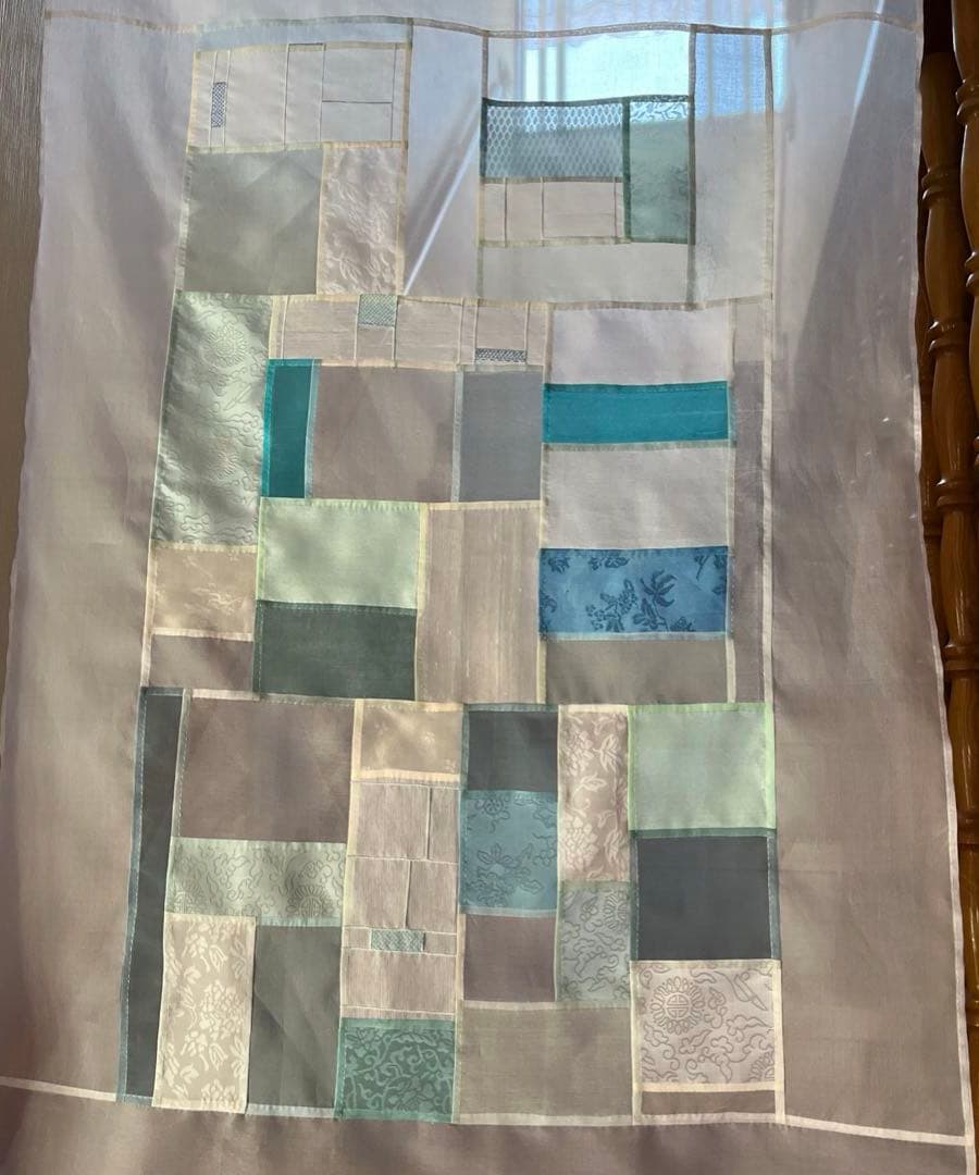 薄絹のタペストリー・空　韓国ポジャギ　ハンドメイド