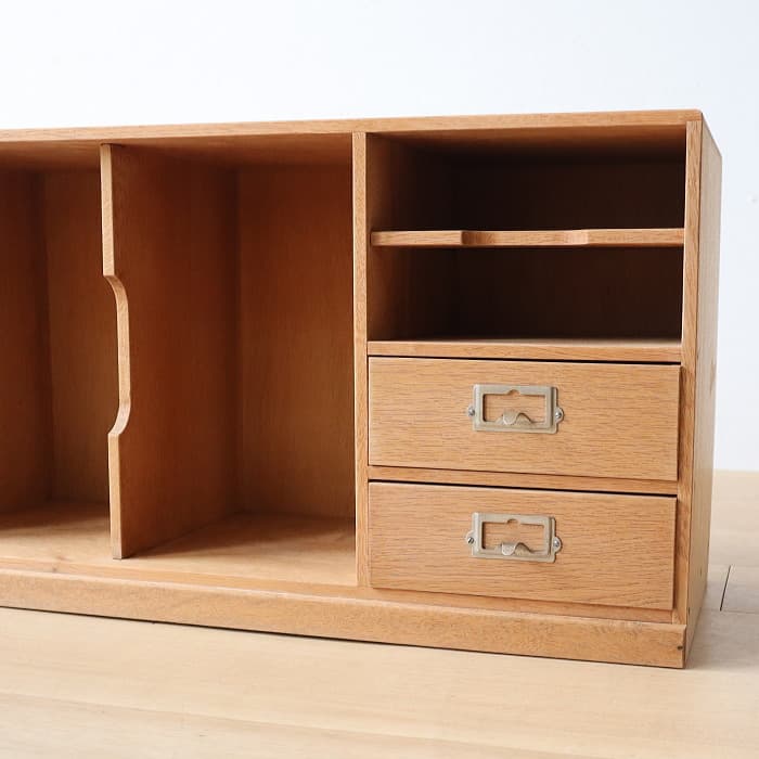 アンティーク 本棚 書棚 無塗装 ナラ材 古家具 昭和レトロ