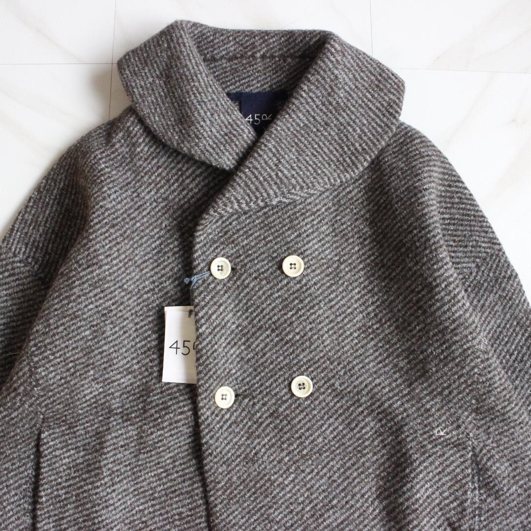 【新品タグ付き】45R ツイルKNIT PEA JACKET Fサイズ グレー