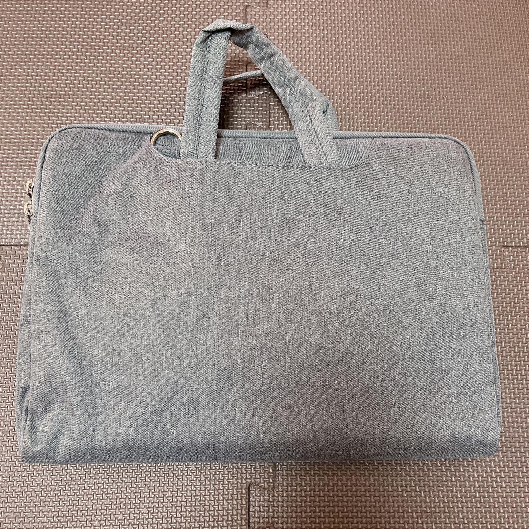 ノートパソコン ケース 衝撃吸収 ショルダーストラップ付き グレー 男女兼用