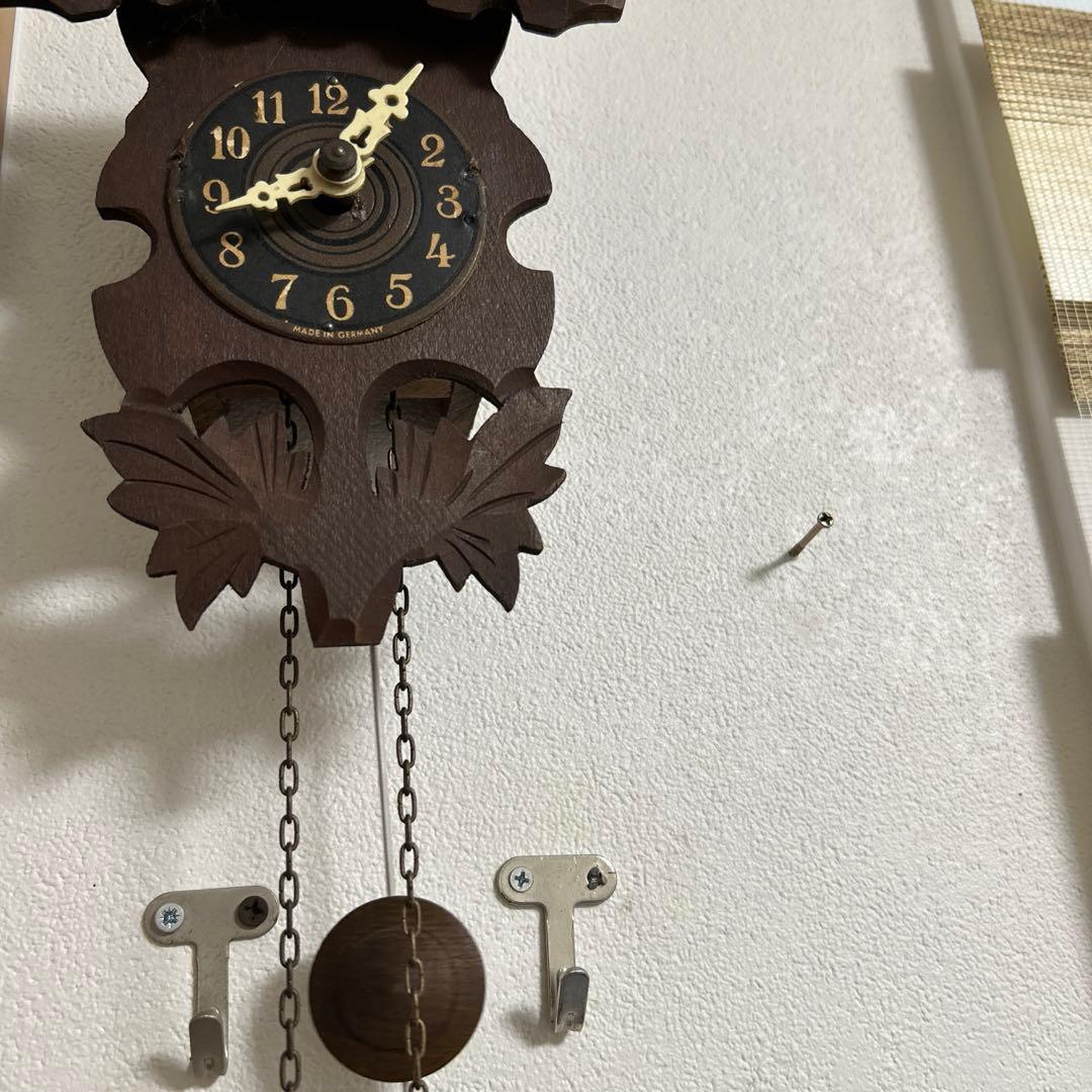 木製柱時計　時代物ミニ柱時計 made in Germany レトロ鳩時計