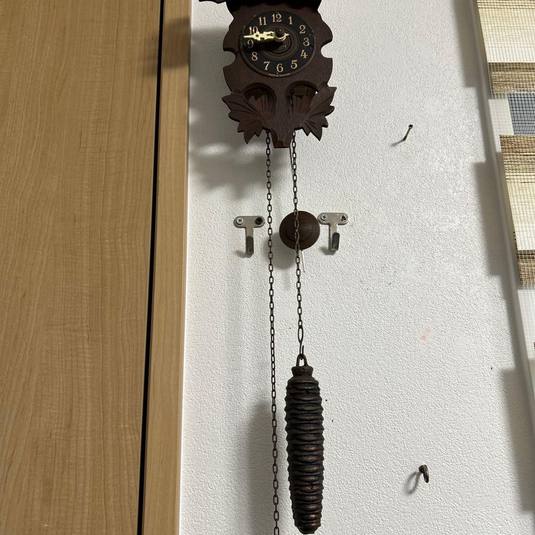 木製柱時計　時代物ミニ柱時計 made in Germany レトロ鳩時計