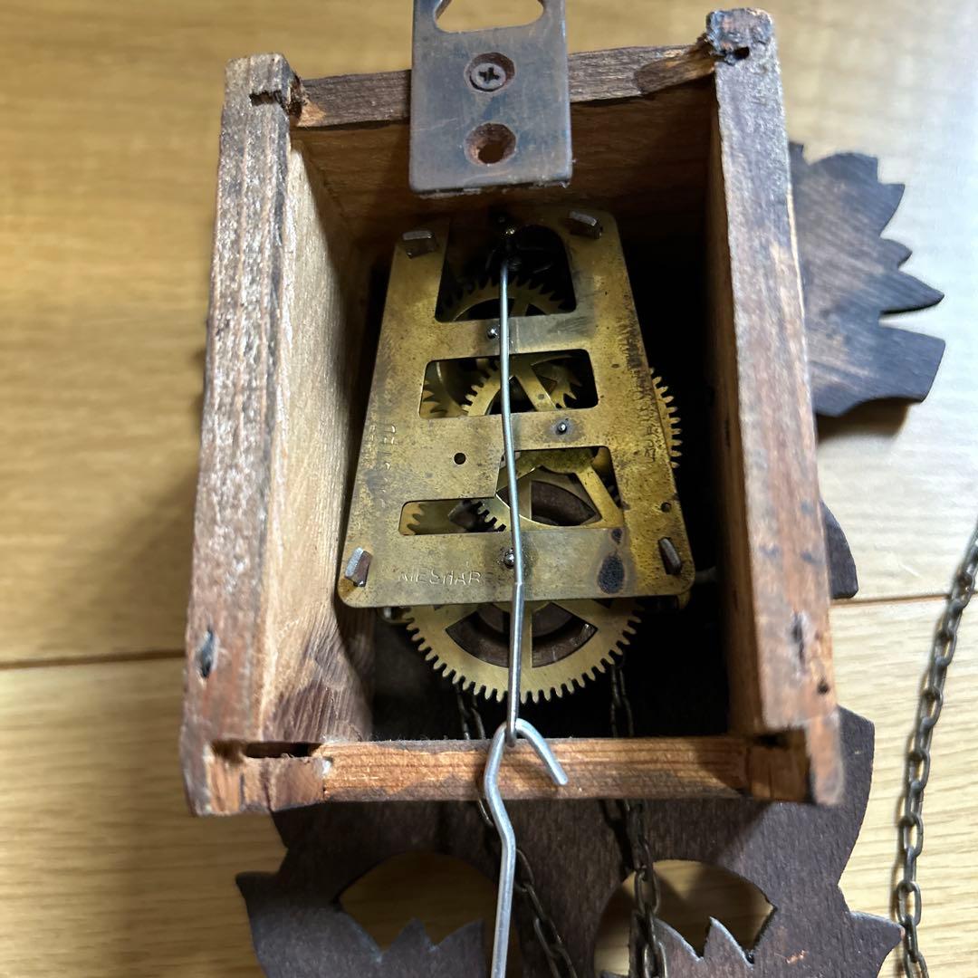 木製柱時計　時代物ミニ柱時計 made in Germany レトロ鳩時計