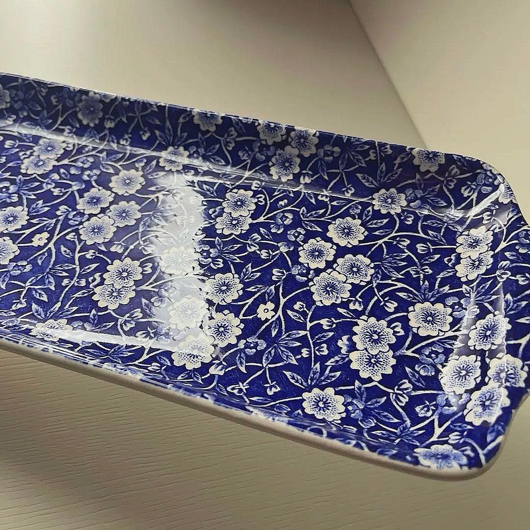 バーレイ プレート　burleigh サンドウィッチトレイ　ブルーキャリコ　新品