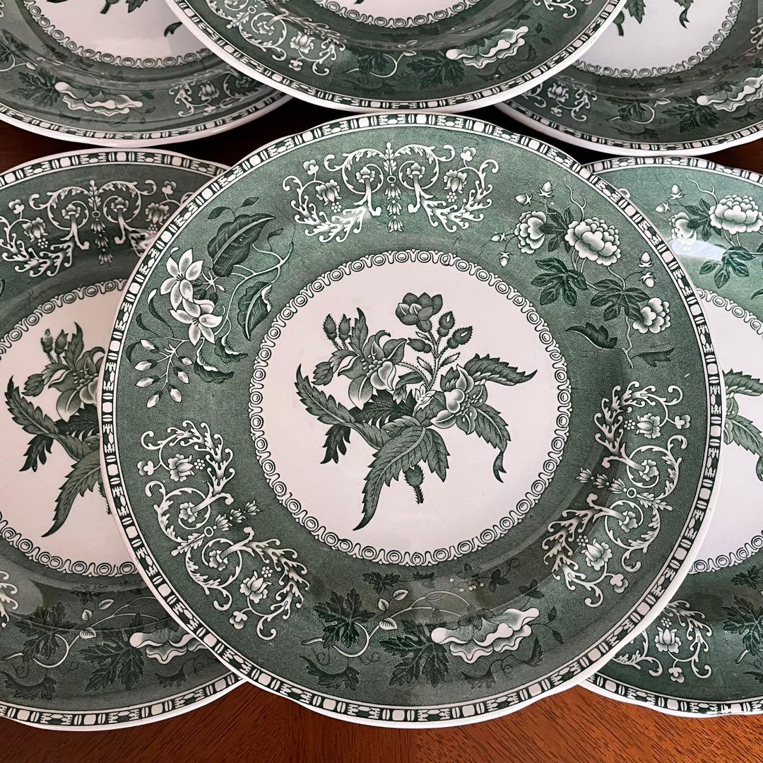 【希少品】スポード ★グリーンカミラ★プレート　6枚