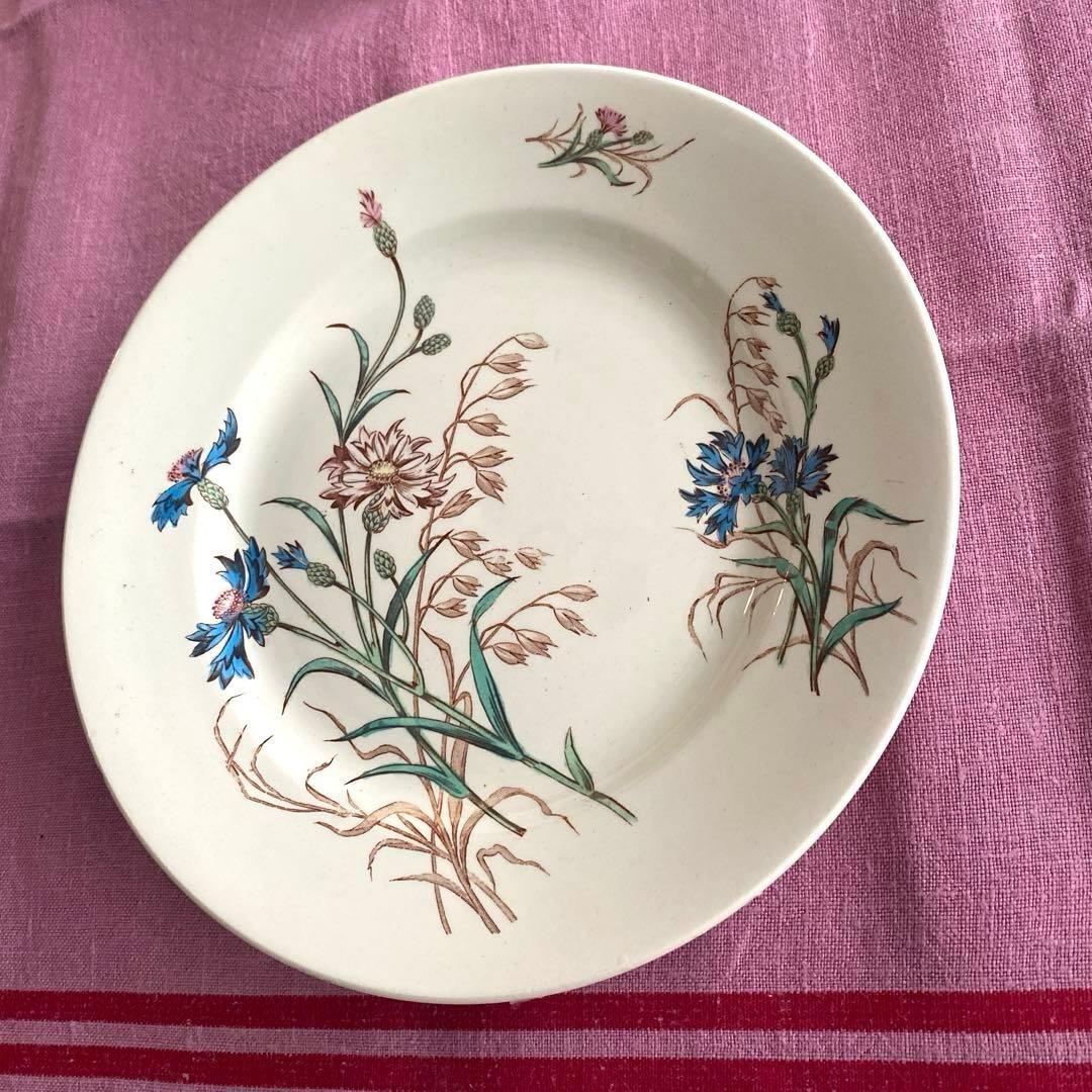 フランスアンティーク　LunevilleリュネヴィルBLEUET　矢車菊皿【C】