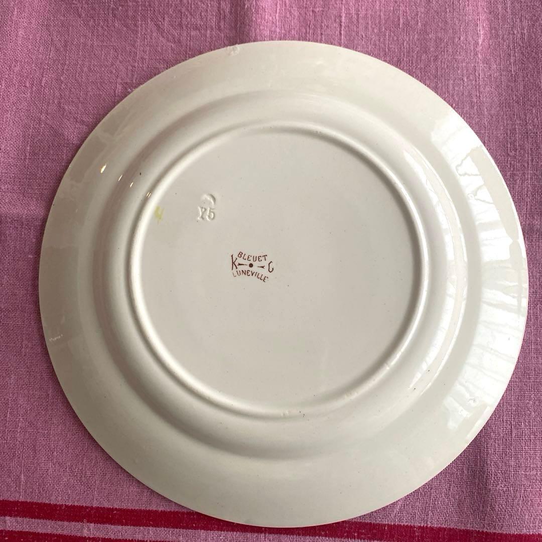 フランスアンティーク　LunevilleリュネヴィルBLEUET　矢車菊皿【C】