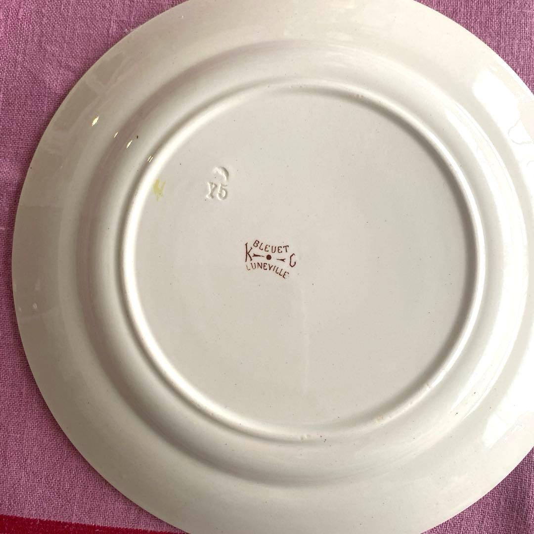 フランスアンティーク　LunevilleリュネヴィルBLEUET　矢車菊皿【C】