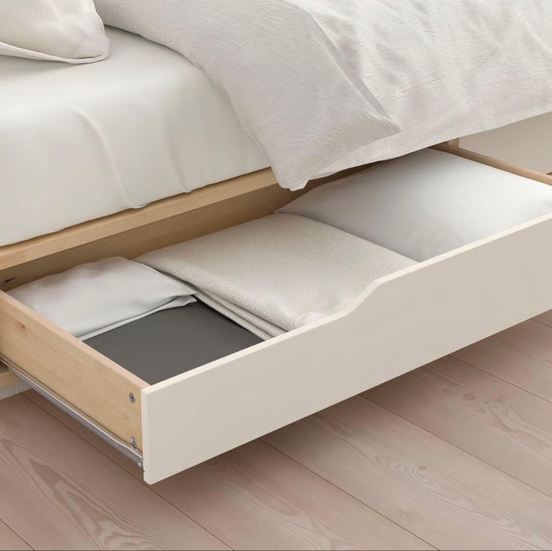IKEA ベッドフレーム マンダール　引き出し付き
