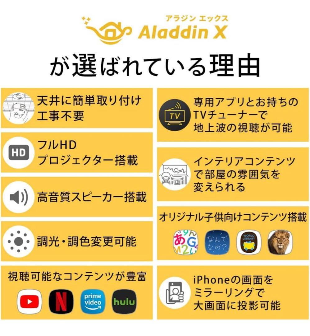 【新品未開封】天井取付Aladdin x2 Plusシーリングプロジェクター