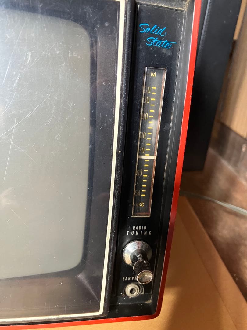 ナショナルトランジスタテレビ 昭和レトロ ブラウン管 赤（ラジオチューナー付）